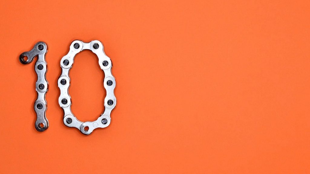Number ten, iron bicycle chain.